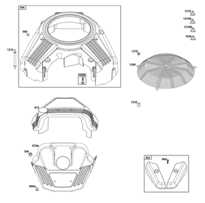 Blower Housing Group Diagram and Parts List for 61G877-0004-J1 400000 - 699999 Briggs and Stratton Engine